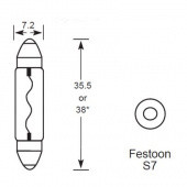 FESTOON 8x36mm: Festoon bulb - 8mm x 36mm from £0.01 each